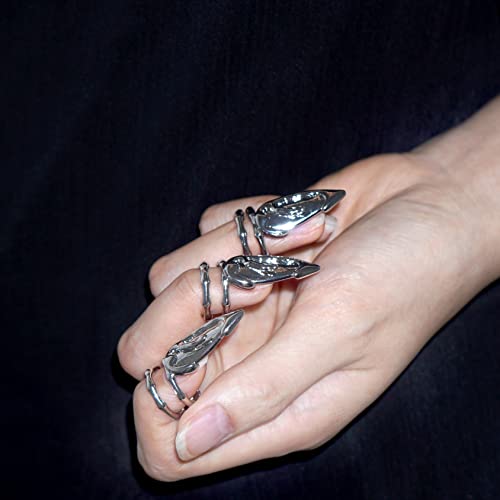 OwMell 3 PCS Nail Rings, Adjustable Finger Nail Rings, Finger Claws Rings, Protective Nail Cap Cover Ring, Nail Art Charm for Women