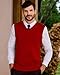 Kallspin Mens Sweater Vest Wool Blend Cable Knit V Neck Sleeveless Pullover Casual Bussiness Knitwear (Santa Red, XX-Large)
