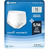 SUNKISS TrustPlus Pantalones Incontinencia para Adultos, Bragas Absorbentes para Hombres y Mujeres, Ropa Interior Absorbentes para Ancianos, Unisex, Bloquean el Olor, Talla S/M, 16 Unidades
