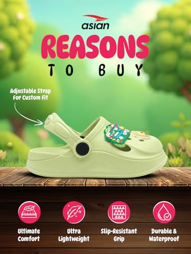 Image of ASIAN Kid's Casual Daily Used Walking Clogs with Ultra Soft Home Clogs Slipper for Boy's & Girl's Clogs-Junior