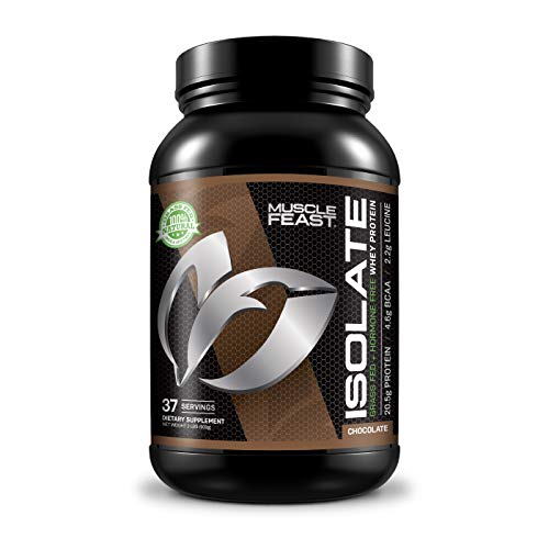 Muscle Feast Grass Fed Whey Protein Isolate, All Natural, Hormone Free, Fast Absorbing