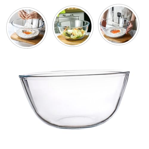 Saladier en verre grand format pour mélanger sans déborder vos repas