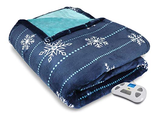 Serta Silky Plush Electric Heated Warming Blanket...