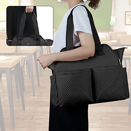 Sac de professeur pour femmes avec compartiment ordinateur portable noir - 2