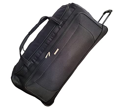 LILOSAC Sac de Voyage à Roulette - Grande Taille - 90 cm de Long - 182 L – Sac de Voyage à Roulette (Noir, 90 cm)