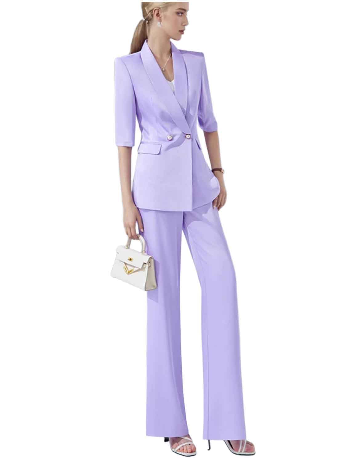 Smoking de dîner formel chic avec veste croisée à col châle en satin - 8