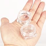 COSIDEA 50pcs Vuoto 5g Clear mini Quadrato vaso di plastica contenitori vaso per trucco balsamo labbra polvere campione all'ingrosso crema all'ingrosso barattoli contenitore bottiglie imballaggio