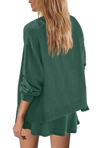 Image of Panadila Womens Sweater Skirt Set 2 Piece Outfits Sweater Skort Set Lounge Cardigan and Knit Skirt Matching Outfits
