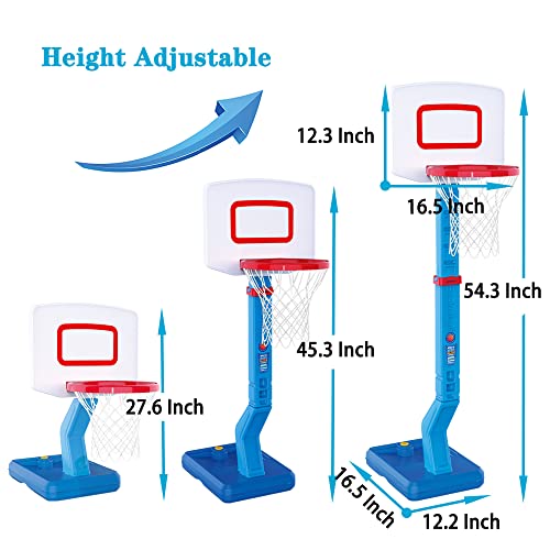 Kids Basketball Hoop Indoor Mini Ajustable Poolside Basketball Goals With Ball Pump For Boys Girls Outdoor Toys For Backyard Games Outside Swimming Pool Basketball Toys For Kids Age 3-5 6 7 4-8 #TOP1