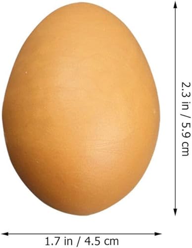 Miniatura 2 de HOMSFOU Huevos falsos 2 piezas de huevos de gallina realistas, huevos artificiales de plástico, modelo de alimentos realistas para cocina,