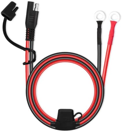 MENTBERY SAE Extension Cable, 2FT 10AWG SAE Battery Connector, Ring Terminal Harness Accessory Cable