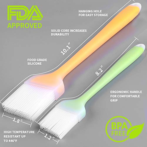 Yalumo Basting Brush Silicone Pastry Brush Oil Cooking Brush Set for BBQ Grilling Barbecue Kitchen Baking, Spreading Butter Sauce Marinades for Food, Heat Resistant, Dishwasher Safe, 3 Pack