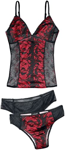 Rock Rebel by EMP Damen schwarz-rotes Unterwäsche Set, 3-teilig 3XL Cover