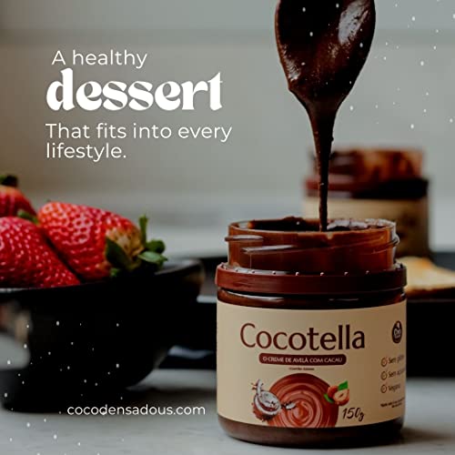 Cocodensado Cocotella Dark Chocolate Hazelnut Spread- Keto Friendly, Vegan, No Sugar, Best Low Carb Dessert, Perfect Topping For Pancakes, Naturally Sweetened With Xylitol (1 Jar, 180G) #TOP4