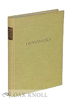 Humaniora: Essays in Literature, Folklore and Bibliography, Honoring Archer Taylor on his Seventieth Birthday