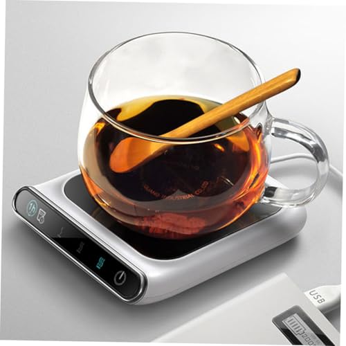 USB Electric Mug Warmer Heating Coaster with 55°c Thermostat Auto Shut Off Coffee and Beverage Cup Heater for Office and Home Use