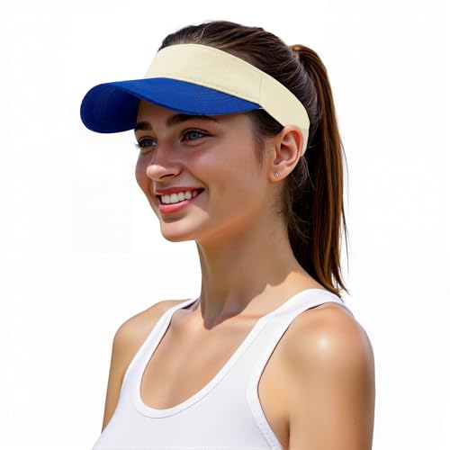 Image of Structured Brim Quick-Dry Sun Visor Hat,Lightweight Sun Protection Sports Visor for Running Golf Tennis Women