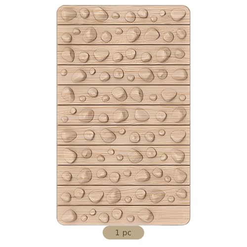Alfombra de reflexología para pies, 50 x 30 cm, diseño de veta de madera, plegable, cojín de acupresión portátil para spa y entrenamiento, material compuesto resistente al agua miniatura 3