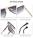Junsika Oversized Square Rimless Sunglasses for Men Fashion Retro Designer Shades Gradient Grey Sunglasses