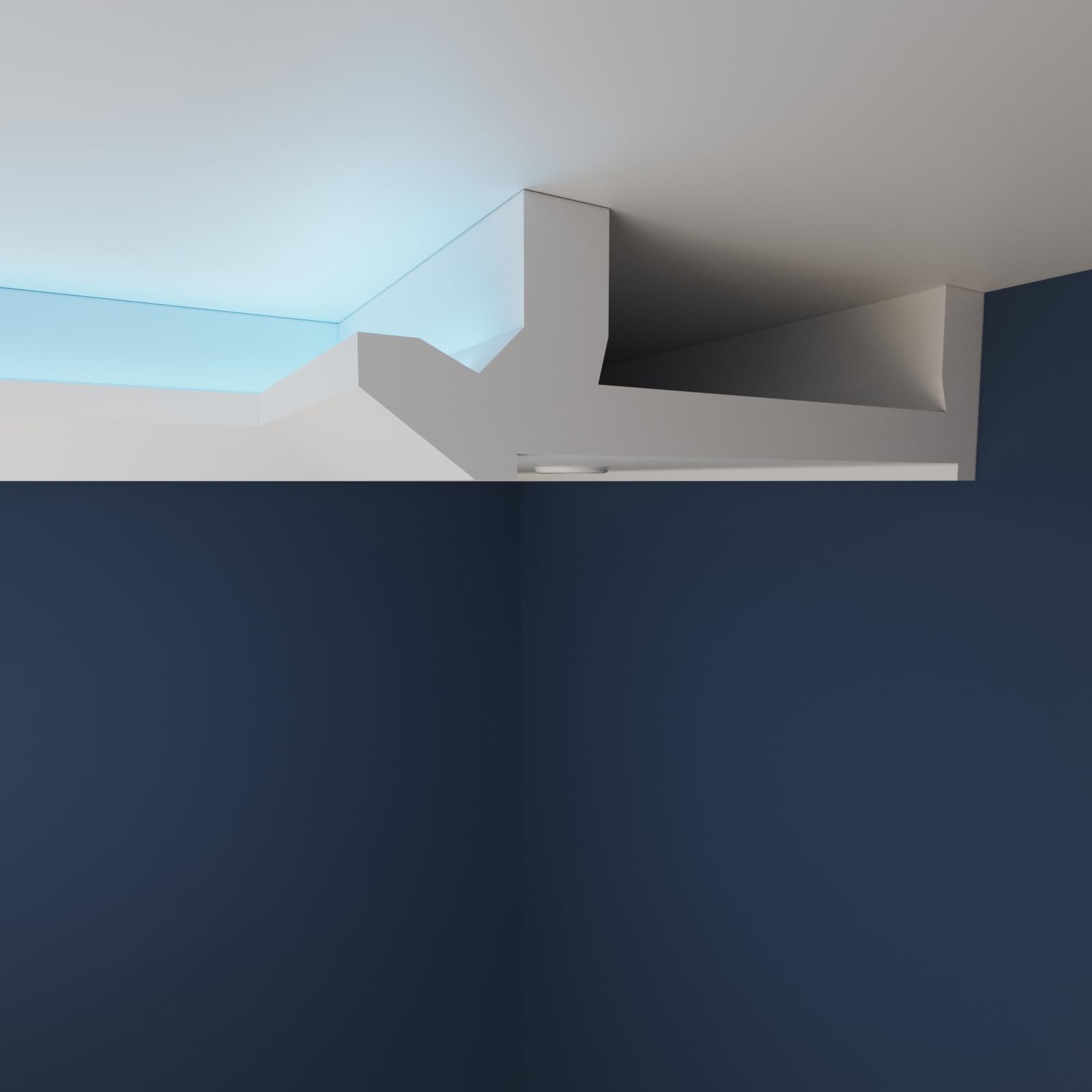 WOLDECOR Premium LED Ceiling Coving Cornice, Lightweight XPS Moulding for Ceilings, Easy DIY Fit, Coving for Ceilings, Paintable Surface, Crack Moisture Resistant Trim (WLS07, 2 Meters)