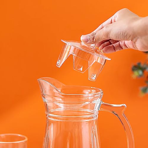 Image of bellemax Italian Premium Water and Juice Glasses Set of 6 and Jug Set Combo,(6 Pieces Glasses 350ML and 1 Water Juice Jug 1.6 Liter), Transparent, Glass and Jug Set (Traditional)
