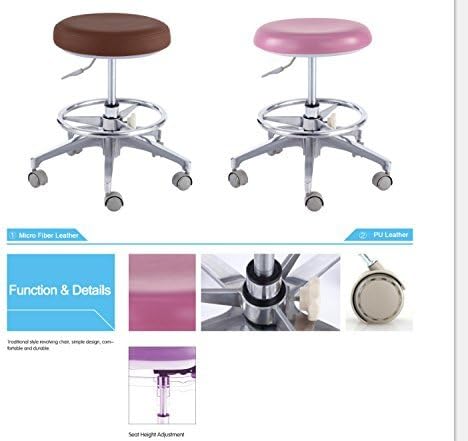BONEW Portable Leisure Dental Chair Traditional Style Revolving Nurse/Doctor Chair Moblie Chair PU Leather