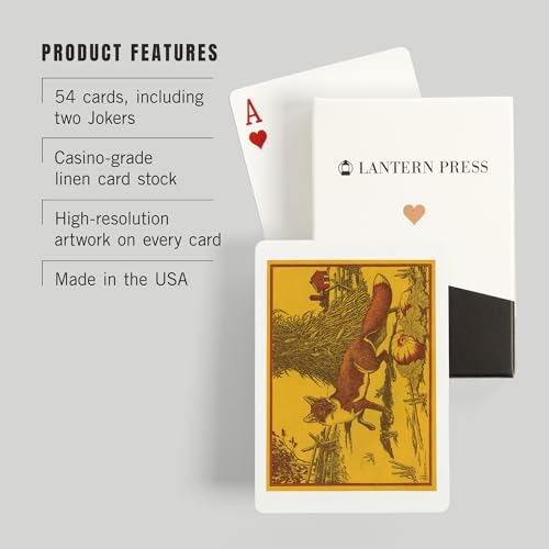 Baraja de póker vintage con 52 cartas de vista de zorro rojo miniatura 3