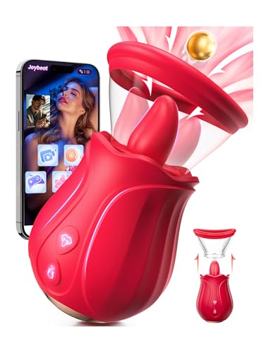 Gasevimo Vibrator Sex Toys Rose Toy - AI APP Adult Toys for Women 7 Sucking & 10 Tongue 360 Licking & Vibrating Rose Sex Toy Vibrators for Clit Nipple Removable Cup Couples & Solo Gags & Muzzles