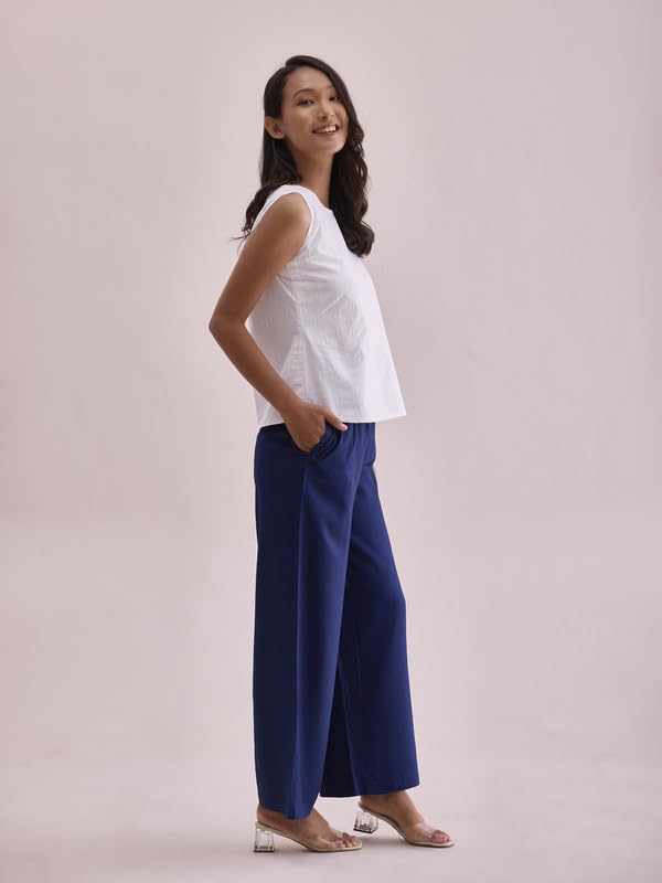 Image of GO COLORS Soft Viscose Basic Palazzo Full Length for Women| Breathable, Mid Rise, Relaxed Fit