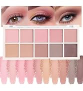 HHLTOH Ten Color Pink Brown Series Matte Eyeshadow Makeup Palette, High-Pigment Eye Shadow, Smoot...