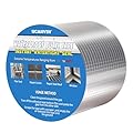 UCANVIN Butyl Tape Waterproof Tape Aluminum Foil Tape, 4inch x 16.5feet, Butyl Sealant Tape for RV Repair Window Silicone Glass & EDPM Roof Leak Patching, Boat and Pipe Sealing?Silver?