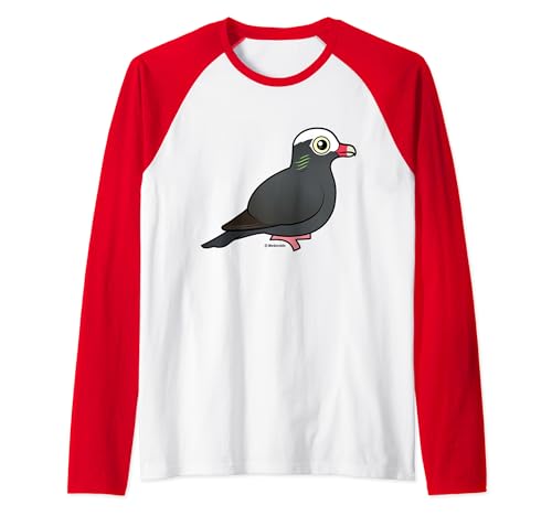 Cute Cartoon White-crowned Pigeon Birdorable Bird Raglan Baseball Tee