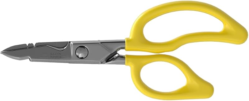 26001 Tijeras para electricista, fabricadas en EE. UU., tijeras multiuso de 6,75pulgadas, muesca de corte de cables, cuchillas dentadas, muesca de desbarbado, pelacables