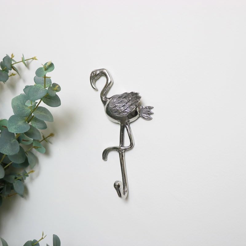 Melody Maison Silver Flamingo Wall Hook - 23cm