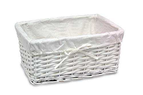 Buar Artesanos Panier en osier Blanc 40_cm