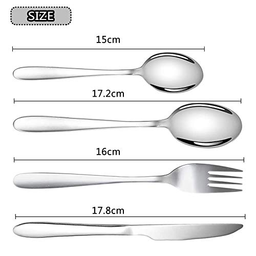 Acehome Cutlery Set with Portable Pouch Case, Stainless Steel Flatware Camping Utensil Set with Neoprene Bag for Outdoor Travel Picnic Office School Lunch Box (4 Pcs Blue) - Image 2