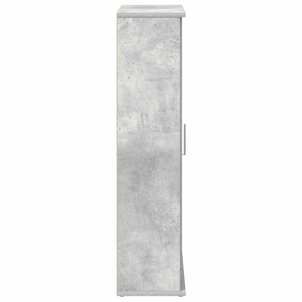 Mueble de baño gris cemento 39 x 22 x 90 cm con portarrollos | Tablero de partículas resistente a la humedad, capacidad de 60 kg, puerta reversible, fácil limpieza