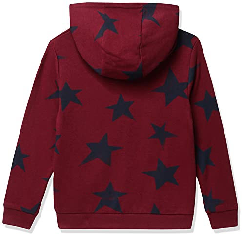 Image of Mothercare Boys Full Sleeves Hooded Sweatshirt Star Print - Burgundy