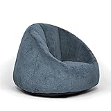 N&V Kleiner Bean Bag Chair , Mini-Sitzsack, Schaumstofffüllung, inklusive abnehmbarem und maschinenwaschbarem Bezug, 68 cm, weiches Kunstpelz, blau