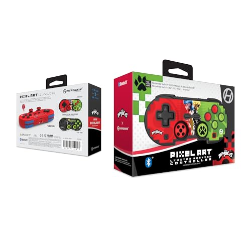 Image of Hyperkin - Limited Edition Pixel Art - Miraculous Edition (Bug & Cat) - Bluetooth Controller - Officially Licensed - For Nintendo switch 2 /switch /OLED, PC, Mac, Android, Apple iOS, Steam, Tesla
