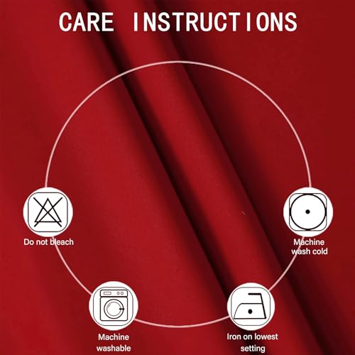 Image of LEMOMO Blackout Curtains 66 x 54 Inch Long Bright Red Curtains Set of 2 Panels Room Darkening Curtains for Bedroom and Living Room