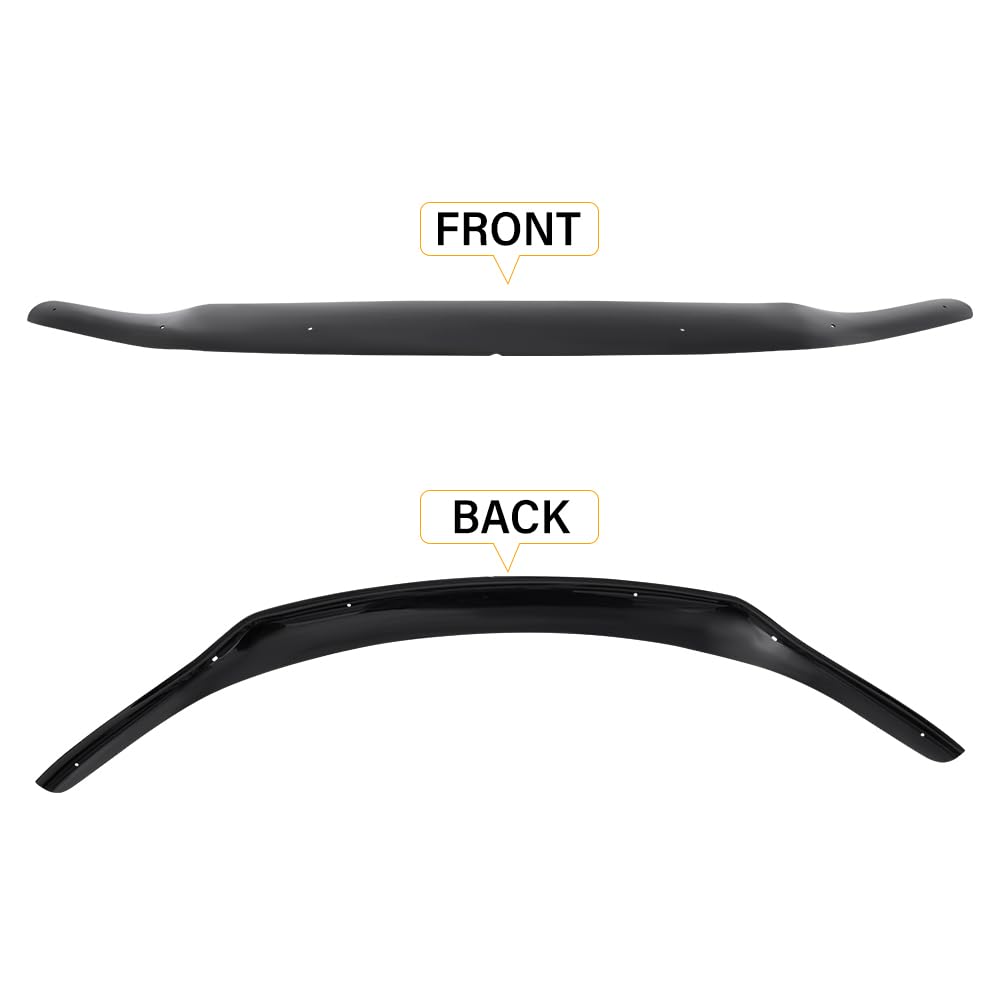 Deflector de capó para Toyota Hilux 2016-2020, protector contra insectos y salpicaduras para Duty Comfort Executive Invincible Todas las cabinas, acrílico PMMA resistente a UV, negro brillante