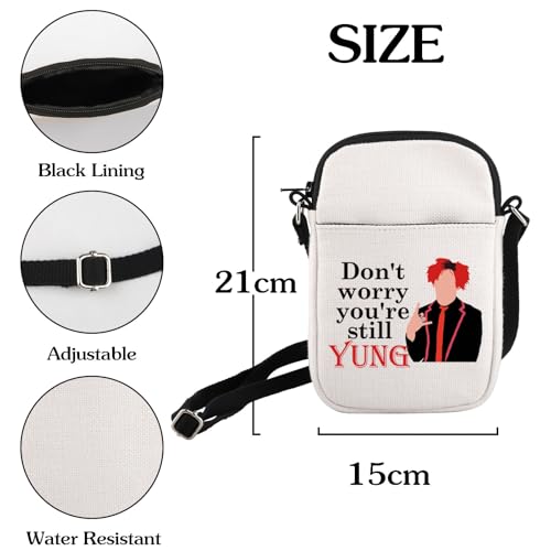 HOLLP Funny Music Song Fan Gifts Don't Worry You're Still Yung Crossbody Bag Celebrity Pun Musician Travel Gift2