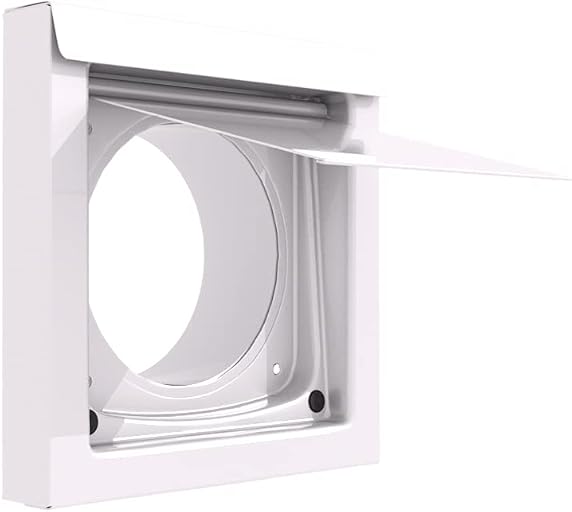 InOvate DryerWallVent Premium Dryer Wall Vent System – Low Profile Aluminum Exhaust Vent for Dryer Ducts, Reduces Lint Buildup & Improves Airflow, Contractor Grade Replacement (White)