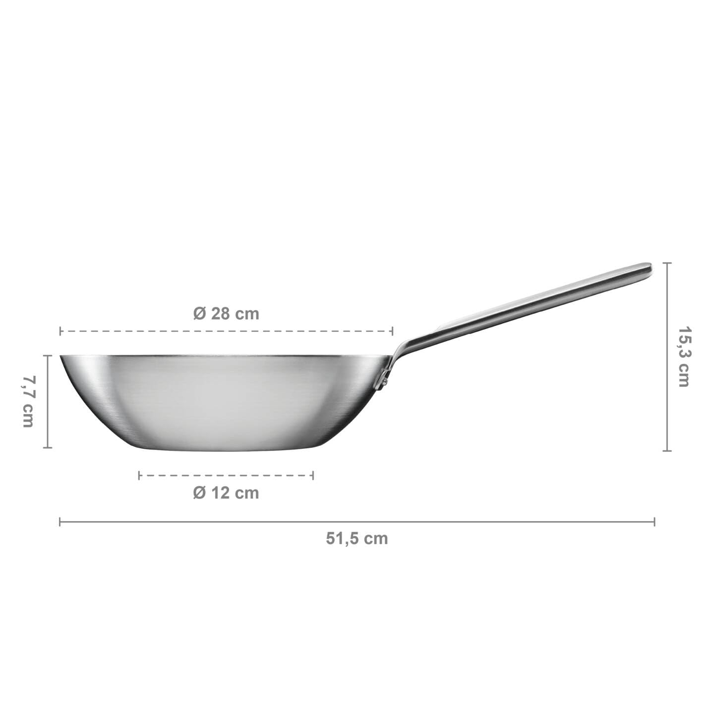 Fiskars Norden Steel Wok, Ø 28 cm, Unbeschichtet, Edelstahl | 1067630