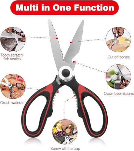 Image of VRIND'S ENTERPRISE Stainless Steel Kitchen Knife Set - 3 Stainless Steel & Scissor Kitchen Meat Pieces with Non-Slip Handles, Chef and Meat Knives, Manual Sharpening for Precision Cutting