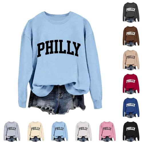 Sweatshirt gris col rond femme L décontracté imprimé sans capuche