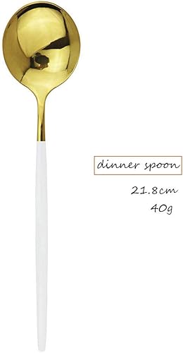 Miniatura 9 de JASHII Juego de cubiertos de acero inoxidable, 8 piezas de cubiertos 18/10, incluyendo tenedor, cucharas, cuchillo, vajilla de servicio para 2