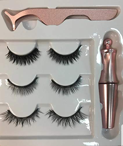 Kit Cílios Magnéticos Postiços Com Imã + Delineador + Aplicador