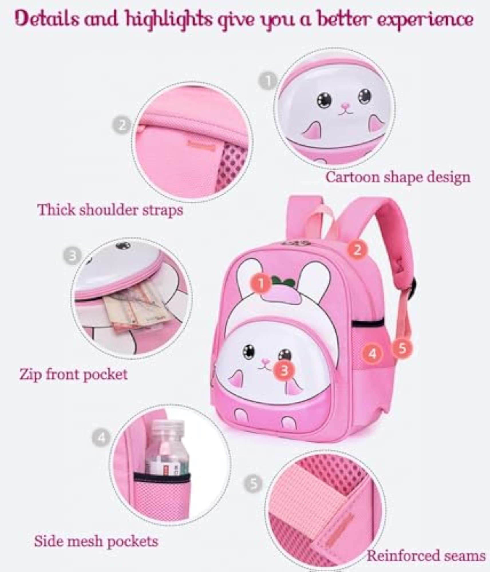 Cute Kids Colourful Cartoon Styled Lightweight Hard Eggshell School Bag